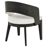 Leandro Upholstered Dining Arm Chair Cream (Set of 2) | Black | Burnished Black / Cream | 115393