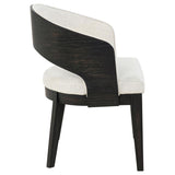 Leandro Upholstered Dining Arm Chair Cream (Set of 2) | Black | Burnished Black / Cream | 115393