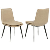 Ortega Upholstered Dining Side Chair Tan (Set of 2) | Brown | Tan | 115472TAN
