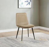 Ortega Upholstered Dining Side Chair Tan (Set of 2) | Brown | Tan | 115472TAN