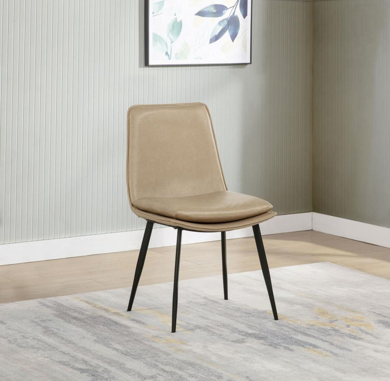 Ortega Upholstered Dining Side Chair Tan (Set of 2)