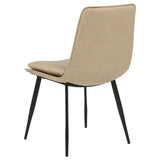 Ortega Upholstered Dining Side Chair Tan (Set of 2) | Brown | Tan | 115472TAN