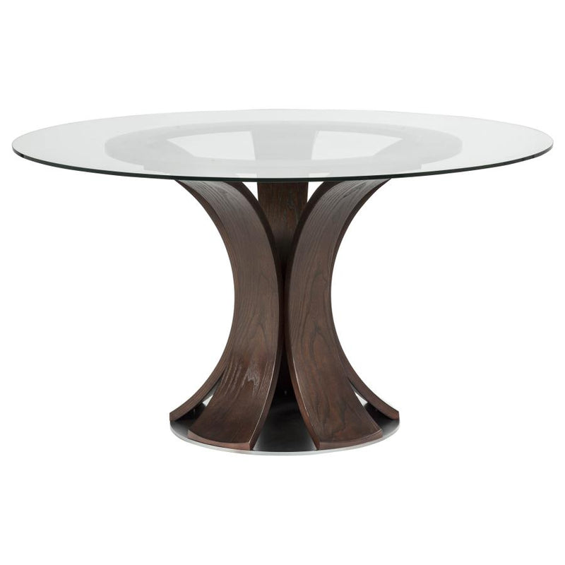 Naser Round Tulip Dining Table Base Dark Walnut