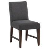 Naser Parsons Dining Side Chair Grey and Dark Walnut (Set of 2) | Grey | Grey / Dark Walnut | 115482DWA