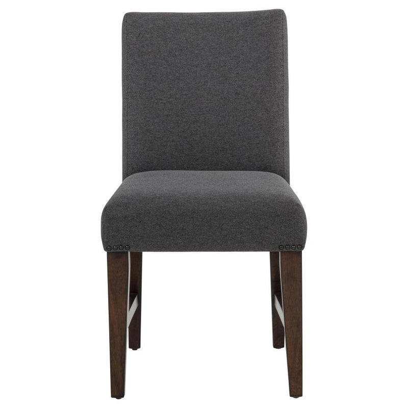 Naser Parsons Dining Side Chair Grey and Dark Walnut (Set of 2)