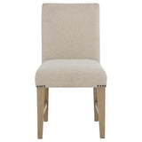 Naser Parsons Dining Side Chair Beige and Light Oak (Set of 2) | Beige | Light Beige / Light Oak | 115482LTO