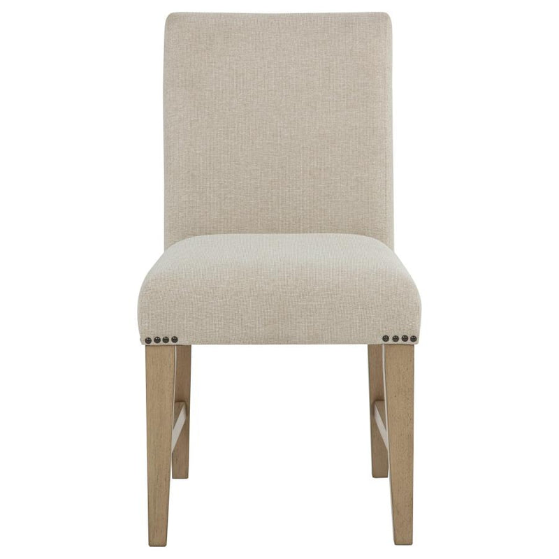Naser Parsons Dining Side Chair Beige and Light Oak (Set of 2)