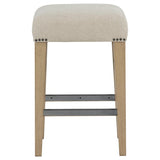 Naser Upholstered Counter Stool Beige and Light Oak (Set of 2) | Beige | Light Beige / Light Oak | 115487LTO