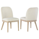 Solano Upholstered Dining Side Chair Beige (Set of 2) | Brown | Weathered Mango | 115502