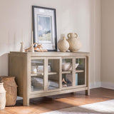 Solano Sliding Door Dining Sideboard Server Weathered Mango | Brown | Weathered Mango | 115505