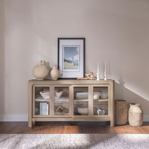 Solano Sliding Door Dining Sideboard Server Weathered Mango