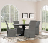 Florence Round 60-inch Pedestal Base Dining Table Black | King | Black | Distressed Black | 115530