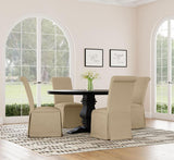 Florence Round 60-inch Pedestal Base Dining Table Black | King | Black | Distressed Black | 115530