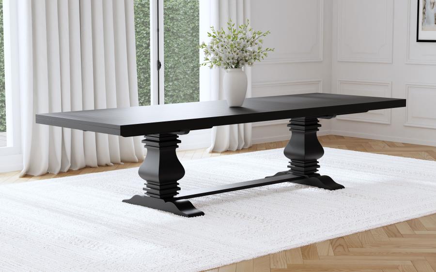 Florence 126-inch Extension Dining Table Distressed Black | King | Black | Distressed Black | 115531