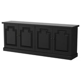 Florence 4-door Dining Sideboard Buffet Distressed Black | Full | Black | Distressed Black | 115535