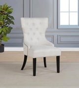 Baney Fabric Upholstered Dining Side Chair Cream and Black | Beige | Cream / Black | 115572