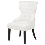 Baney Fabric Upholstered Dining Side Chair Cream and Black | Beige | Cream / Black | 115572