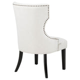 Baney Fabric Upholstered Dining Side Chair Cream and Black | Beige | Cream / Black | 115572