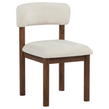 Faulkner Upholstered Dining Side Chair Cream (Set of 2) | Ivory | Cream / Brown Oak | 115602CRM