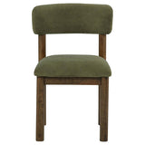 Faulkner Upholstered Dining Side Chair Moss Green (Set of 2) | Green | Moss / Brown Oak | 115602MOS