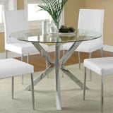 Vance Round 41-inch Glass Top Asterisk Dining Table Chrome | Silver | Chrome | 120760