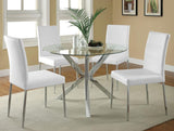 Vance Round 41-inch Glass Top Asterisk Dining Table Chrome | Silver | Chrome | 120760