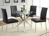 Vance Round 41-inch Glass Top Asterisk Dining Table Chrome | Silver | Chrome | 120760