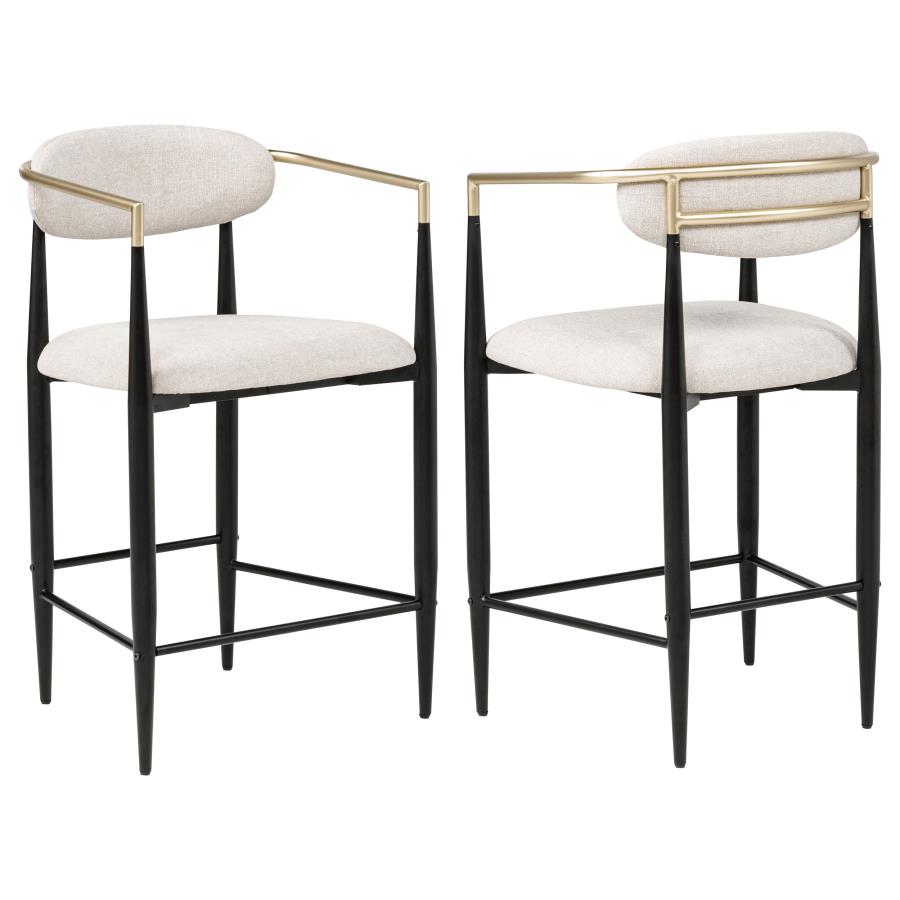 Tina Fabric Upholstered Counter Chair Beige (Set of 2) | Beige | 121184