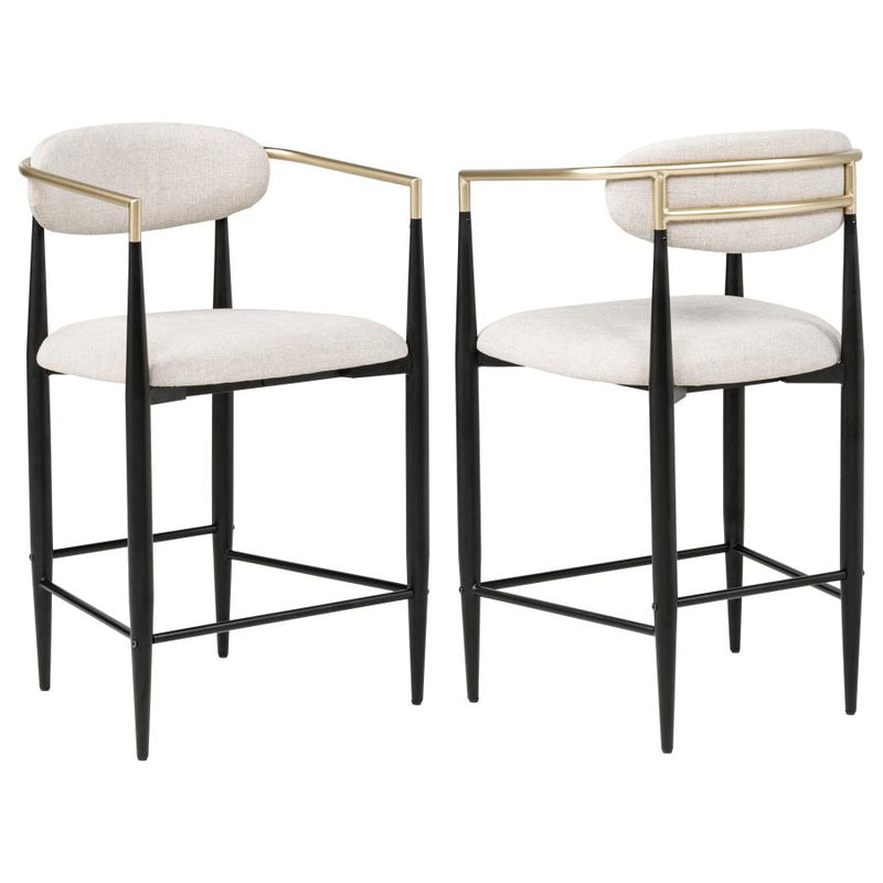 Tina Fabric Upholstered Counter Chair Beige (Set of 2)