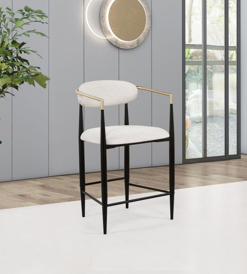Tina Fabric Upholstered Counter Chair Beige (Set of 2)