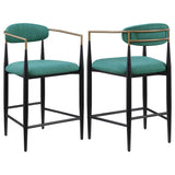 Tina Fabric Upholstered Counter Chair Green (Set of 2) | Green | 121185