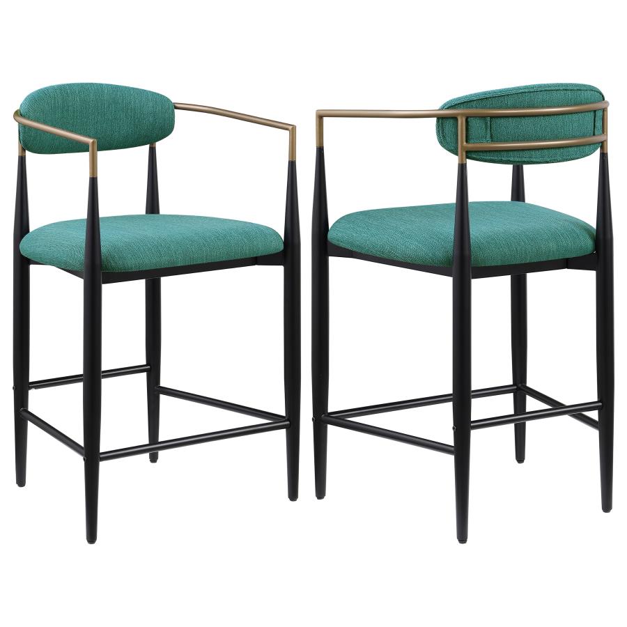 Tina Fabric Upholstered Counter Chair Green (Set of 2) | Green | 121185