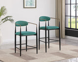 Tina Fabric Upholstered Counter Chair Green (Set of 2) | Green | 121185