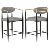 Tina Fabric Upholstered Counter Chair Grey (Set of 2) | Grey | 121186