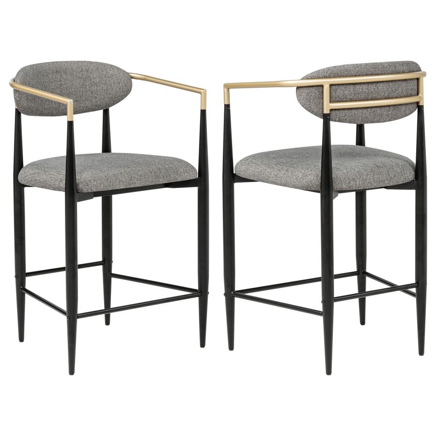 Tina Fabric Upholstered Counter Chair Grey (Set of 2) | Grey | 121186