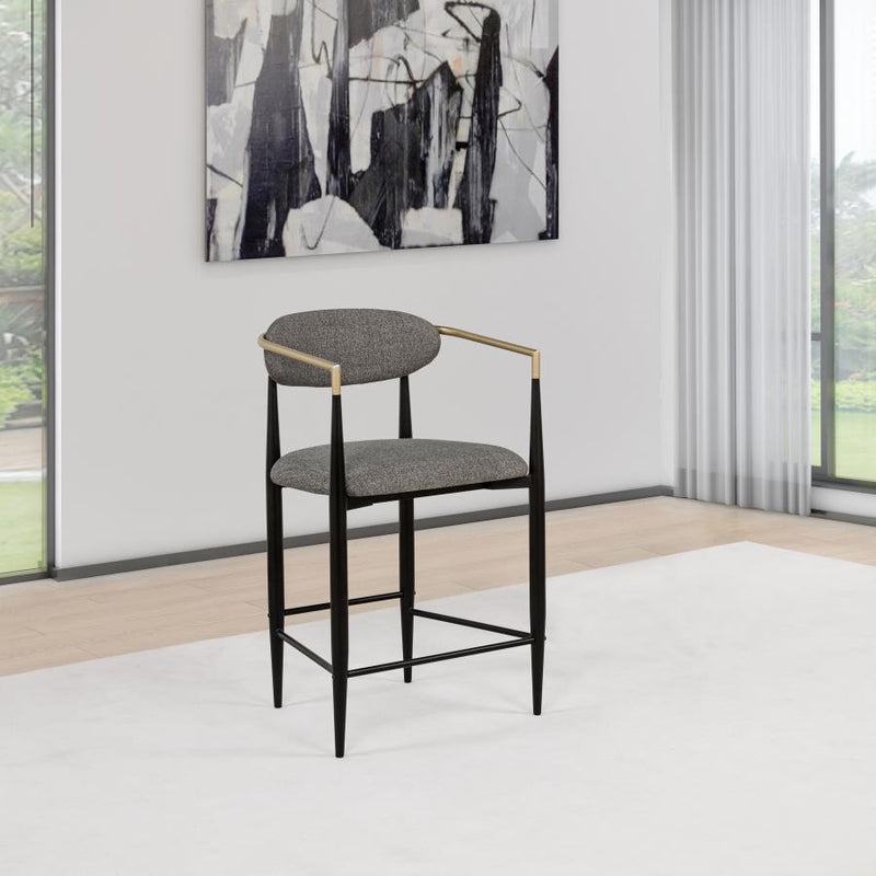Tina Fabric Upholstered Counter Chair Dark Grey (Set of 2)
