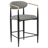 Tina Fabric Upholstered Counter Chair Grey (Set of 2) | Grey | 121186