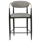 Tina Fabric Upholstered Counter Chair Grey (Set of 2) | Grey | 121186