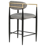 Tina Fabric Upholstered Counter Chair Grey (Set of 2) | Grey | 121186