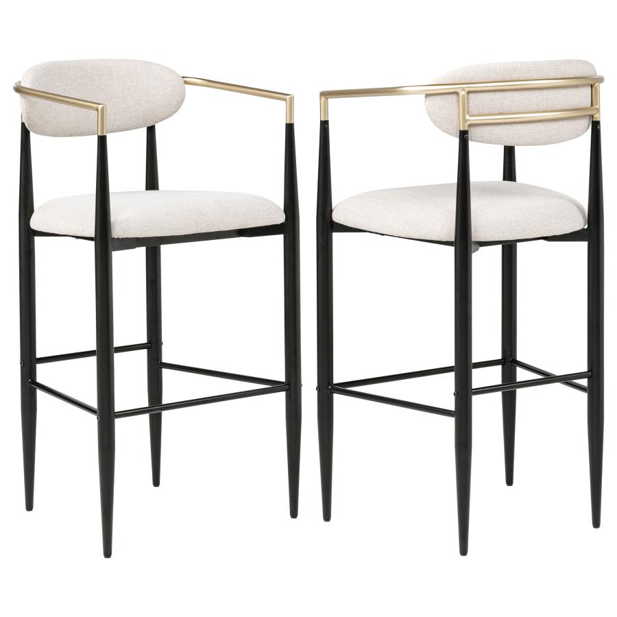 Tina Fabric Upholstered Bar Chair Beige (Set of 2) | Beige | 121187