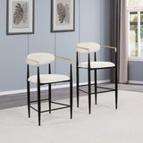 Tina Fabric Upholstered Bar Chair Beige (Set of 2) | Beige | 121187