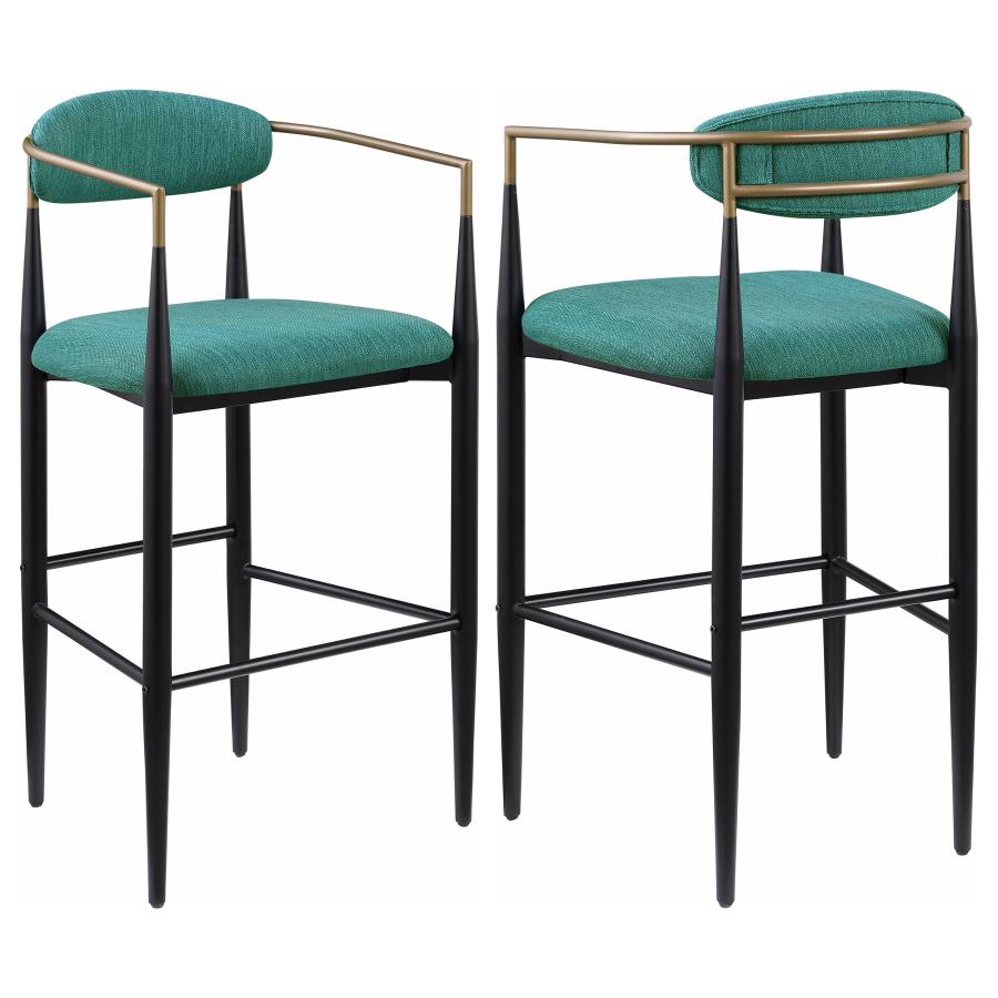 Tina Fabric Upholstered Bar Chair Green (Set of 2) | Green | 121188