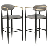 Tina Fabric Upholstered Bar Chair Grey (Set of 2) | Grey | 121189