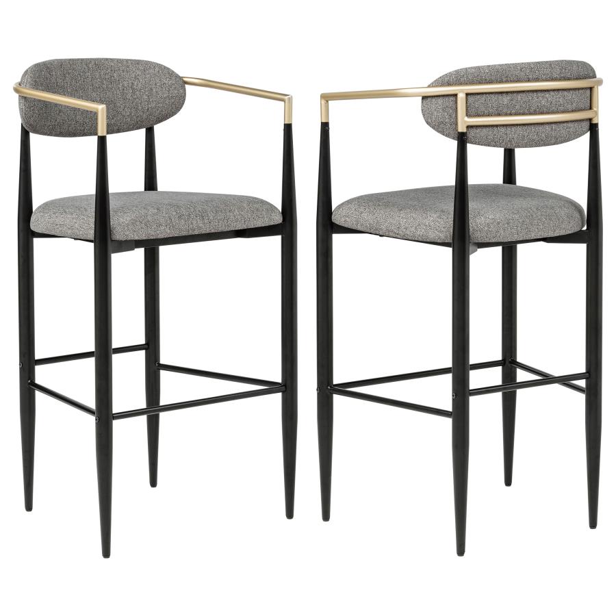 Tina Fabric Upholstered Bar Chair Grey (Set of 2) | Grey | 121189