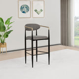 Tina Fabric Upholstered Bar Chair Grey (Set of 2) | Grey | 121189