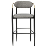 Tina Fabric Upholstered Bar Chair Grey (Set of 2) | Grey | 121189
