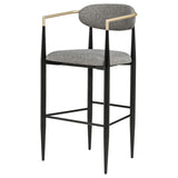 Tina Fabric Upholstered Bar Chair Grey (Set of 2) | Grey | 121189