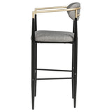 Tina Fabric Upholstered Bar Chair Grey (Set of 2) | Grey | 121189