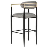 Tina Fabric Upholstered Bar Chair Grey (Set of 2) | Grey | 121189