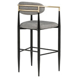 Tina Fabric Upholstered Bar Chair Grey (Set of 2) | Grey | 121189
